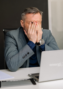 Blood flow declines after 40 - A tired man with his hand on his face